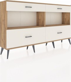 Resim Arges Konsol 2 Raflı 4 Çekmeceli 176x30x99 Çam-çam/aytaşı Çam-çam/aytaşı 