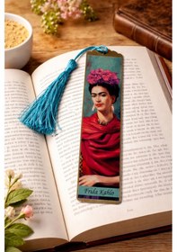 Resim Sanatsal Tablo Temalı Metal Kitap Ayracı Frida Kahlo 