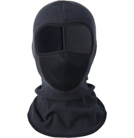 Resim Açık Hava Motosiklet Bisikleti Rüzgar Geçirmez Balaclava Nefes Alabilir Örgü Yüz Maskesi Boyun Isıtıcı - Koyu Gri 