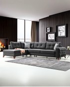 Resim Velura Home & Living Nola Köşe Takımı & Yataklı Bazalı Köşe Koltuk & L Koltuk-Sol Köşe 