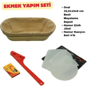 Resim Ekmek Yapım Seti Oval 32 cm Bezli 