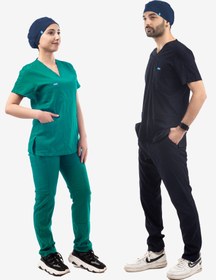 Resim Petrol Lacivert Likralı Cerrahi Bone 