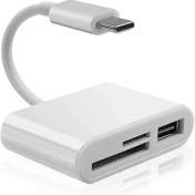 Resim Hytech HY-XO50 Beyaz Typec To Usb2.0 + Sd + Tf Çevirici Adaptör 