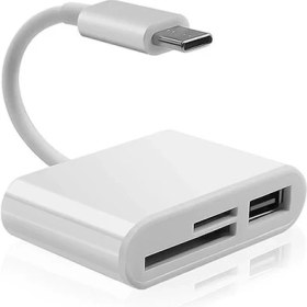 Resim Hytech HY-XO50 Beyaz Typec To Usb2.0 + Sd + Tf Çevirici Adaptör 