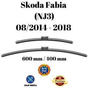 Resim Skoda Fabia Nj3 2014 2015 2016 2017 2018 Uyumlu Ön Cam Silecek Süpürgesi Takımı 600/400mm Silbak 
