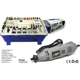 Resim Karona Italy Emsa Karona Italy Gravür Seti, Mini Kalıpçı Taşlama Makinesi 218 Parça 