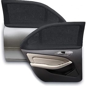 Resim 2 Adet Araba Yan Cam Perdesi Oto Güneşlik Perde Siyah Renk Dayanıklı Tasarım ile Şık Görünüm 