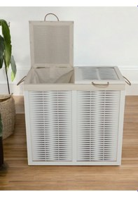 Resim Woodluck 2 Li Kirli Çamaşır Sepeti Yıkanabilir Bezli 