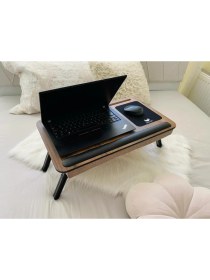 Resim Axolotl Supplyplus Lidya Tablet Telefon Bölmeli Ayaklı ve Minderli Laptop Sehpası Bilgisayar Çalışma Masası 