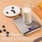 Resim Epilons Lüx Dijital Mutfak Terazisi 5 Kg 1 Gr Hassas Paslanmaz Çelik + Pil 