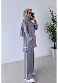 Resim Kahijab Biye Detay Merserize Takım - Gri Gri 