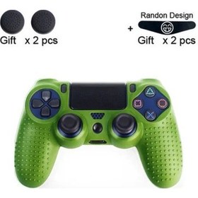Resim Veri Kurbağa Kaymaz Silikon Kauçuk Kapak Sony Dualshock 4 Ps4 Pro İçin İnce Green 