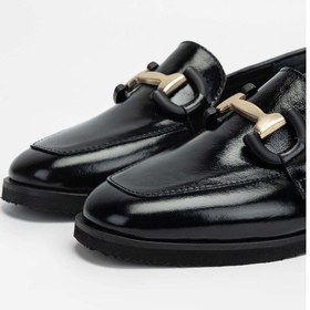 Resim Tamer Tanca Kadın Hakiki Deri Siyah Rugan Loafer Ayakkabı 961 2301 Bn Ayk Sk23/24 Sıyah Krsk Rgn Siyah 