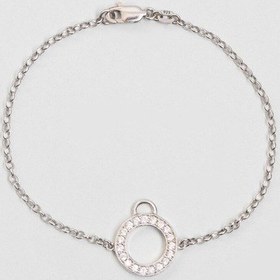Resim Minimal Halka 18 Ayar Beyaz Altın Kaplama 19 Cm Gümüş Bileklik Rodyum 