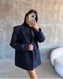 Resim Lovely butik KADIN POLİVİSKON DOKUMA İKİ DÜĞMELİ BLAZER CEKET 