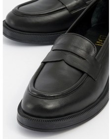 Resim Luvi Shoes Pline Siyah Cilt Hakiki Deri Kadın Loafer Ayakkabı Siyah 