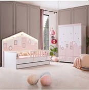 Resim City Montessori Çocuk Odası Takımı Dolap Yavrulu Yatak - Pembe 