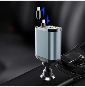 Resim Challenger 120w Hızlı Geri Çekilebilir Araç Şarj Cihazı 2 Usb Type-c Wgs X11 Siyah Kompakt 