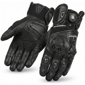 Resim Motoanl Motosiklet Eldiveni Racing Full Koruma Leather Prof Motorcu Eldiven Siyah 