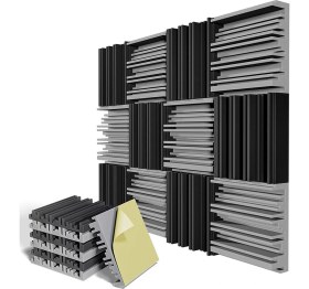 Resim Journeyman1 12'li Paket Kendinden Yapışkanlı Ses Geçirmez Köpük Paneller, 12 x 12 x 2 Inç Akustik Köpük, Duvar, Ev, Stüdyo Için (Yurt Dışından) 
