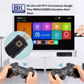 Resim Qasul Game Box 5g 8k Ultra Hd Tv Box + Game Box Android Tv + Oyun Konsolu 2in1 