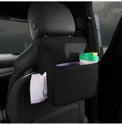 Resim Xuweiwei Black 2 İn 1 Dönüştürülebilir Araç Çöp Kağıt Mendil Kutusu Saklama Çantası Yumuşak Astarlı 