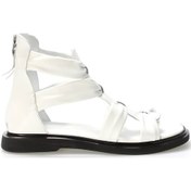 Resim Hakiki Deri Kadın Klasik Sandalet 124za116 Beyaz 