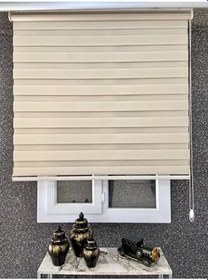Resim İthal Bambu Zebra Stor Perde Eteği Düz (1.Kalite Alüminyum Kasa Metal Ayak TYCPJZQLJN169323562868706, Krem Rengi, 110 x 200 