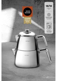 Resim Emsan Tea Time Çaydanlık Takımı Small 0,7 Lt - 1,5 Lt Gümüş 