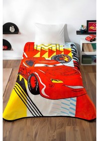 Resim Taç Disney Cars Timeless Lisanslı Tek Kişilik Battaniye Kırmızı 