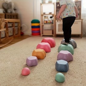 Resim Çocuklar için Nehir Adım Taşı Oyuncakları, Denge Yığın Oyuncakları, Plaj Oyuncakları, Evde Dış Mekan Oyunları, Noel ve Cadılar Bayramı Hediyeleri 