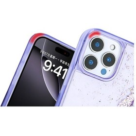 Resim İphone 16 Pro Uyumlu Kılıf Sıvılı Simli Şeffaf Arka Yüzey Zore Keto Silikon Kapak-pembe Pembe 