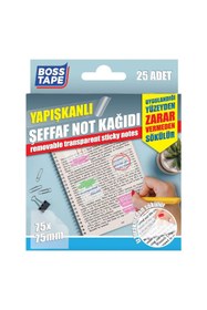 Resim Boss Tape Sökülebilir Şeffaf Yapışkanlı Not Kağıdı 25 Adet 
