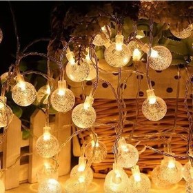 Resim 5m 28 Led Kristal Top Gün Işığı Şeffaf Kablo Fişli Eklemeli Mz-18-14 