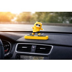 Resim SNSTİCARET Hareketli Kayan Panda Kaykay Numaratör Oto Araç Kaykay Numaratör Torpido Üstü Sarı 