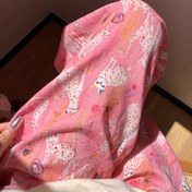 Resim Graffiti puantiyeli kedi desenli, şık ve rahat bol paça pantolon - yüksek bel, geniş kesim LL256 