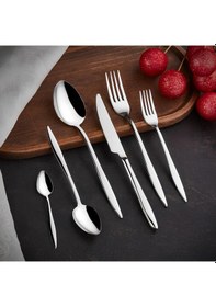 Resim Arow Monaco 36 Parça 6 Kişilik Çatal Bıçak Kaşık Seti Inox 