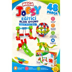Resim Mega Joesy Eğitici Blok Oyunu 48 Parça - Oyuncak Lego Seti - Birbirine Geçmeli STEM Lego Seti - Eğitici Oyuncak 