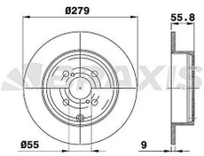 Resim ARKA FREN DISKI AYNASI DUZ TOYOTA COROLLA 14 D4D 16 VVTI 2003-2007 279X4 BRAXIS AE0364 BRAXIS