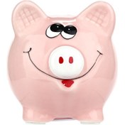 Resim Mufunye Seramik Kafaşlı Domuz Para Kutusu - 4 Renk Seçeneği - Ev Dekorasyonu - Çocuklar İçin Tasarlandı - Hediye Önerisi 