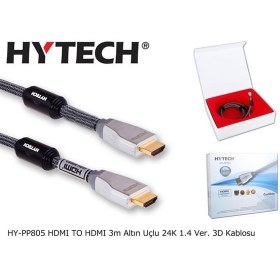 Resim Hytech HY-PP805 3mt Hdmi-m-hdmi-m 1.4 Versiyon 24k 3d Gold Kablo 