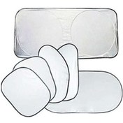 Resim Tenfowee Araç Camları Güneş Engeli Isı Yalıtımı Panel Seti - Altın Kaplama Altı Parça Saklama Çantası Dahil Diğer 