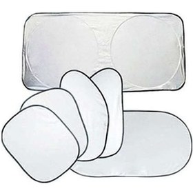 Resim Tenfowee Araç Camları Güneş Engeli Isı Yalıtımı Panel Seti - Altın Kaplama Altı Parça Saklama Çantası Dahil Diğer 