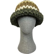 Resim Uretti - Necla 4345 2785 El Örgüsü Renkli Kağıt İp Plaj Şapkası - M / Xl Çok Renkli 