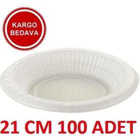 Resim Plastik Tabak 21 Cm Kullan At Tabak 1 Paket 100 Adet 21 Cm 