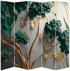 Resim Altın Dallar Temalı Özel Tasarım Paravan Room Divider Oda Bölücü PRVN-1311-1, 220 x 180 