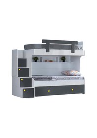 Resim Setaymobilya Metris Yavru Yataklı Merdivenli 3 Lü Ranza + 2 Comfort Yatak 