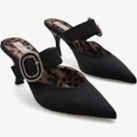 Resim Yote Siyah Saten Topuklu Terlik Çok Renkli 