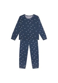 Resim Antebies Organik Lacivert Kutup Ayısı Erkek Çocuk Pijama Takımı Renkli 