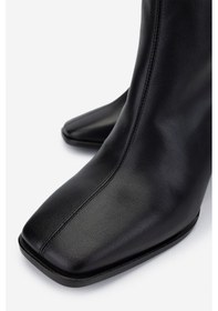 Resim Valmenti Kadın . Siyah Deri Topuklu Çizme 1055 2873 Bn Czm Sk24-25 Sıyah Dr Siyah Deri 